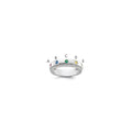 14k White Gold 5 Synthetic Birthstone and Diamond Mother's Ring