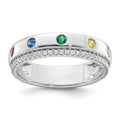 14k WG 5 Birthstone and Diamond Mother's Ring Semi-mount