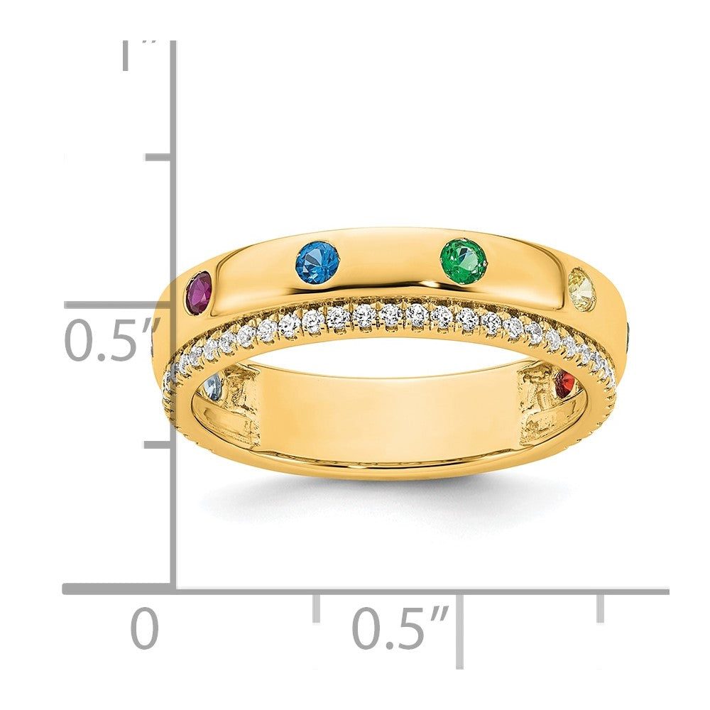 14k 8 Genuine Birthstone and Diamond Mother's Ring