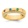 14k 8 Synthetic Birthstone and Diamond Mother's Ring