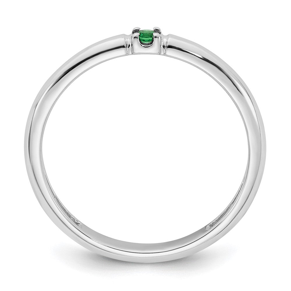 14k White Gold Genuine 1 Birthstone Mother's Ring