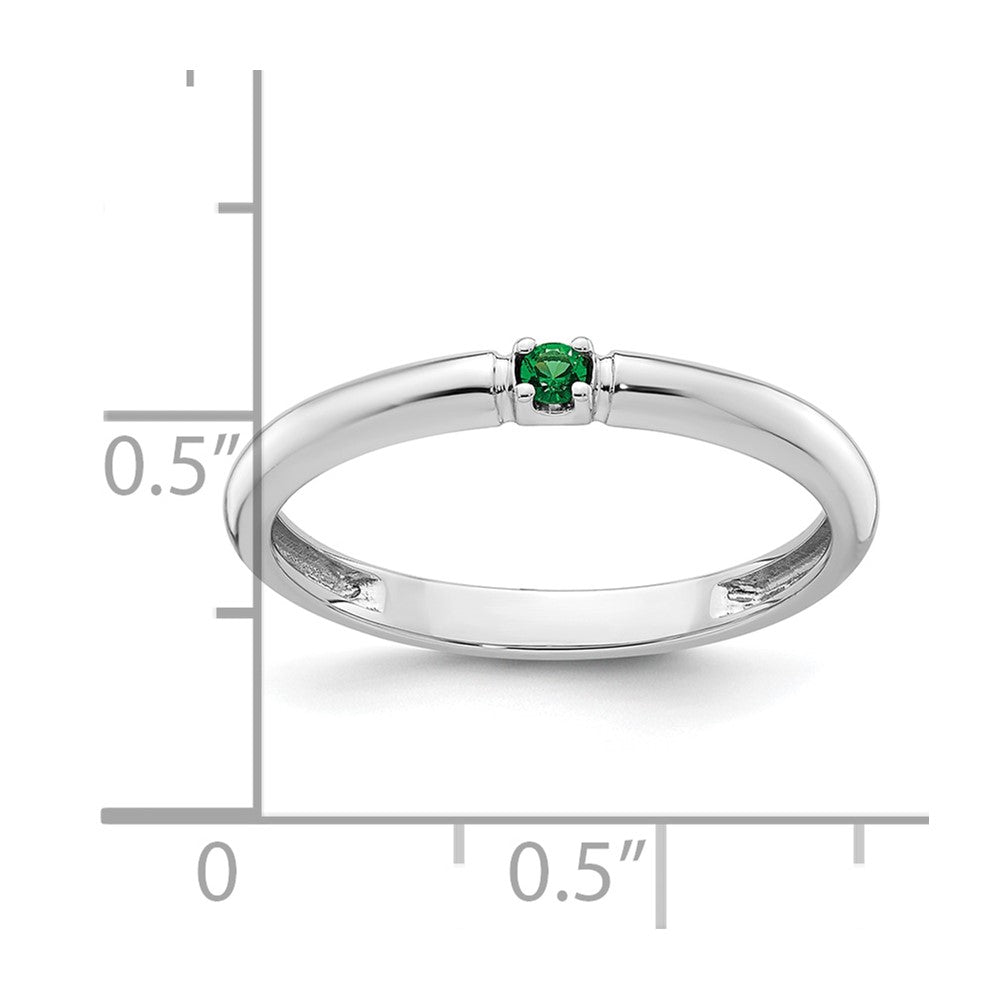 14k White Gold Genuine 1 Birthstone Mother's Ring