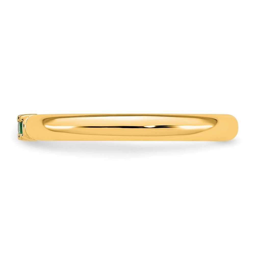 14k Yellow Gold 2 Synthetic Birthstone Mother's Ring