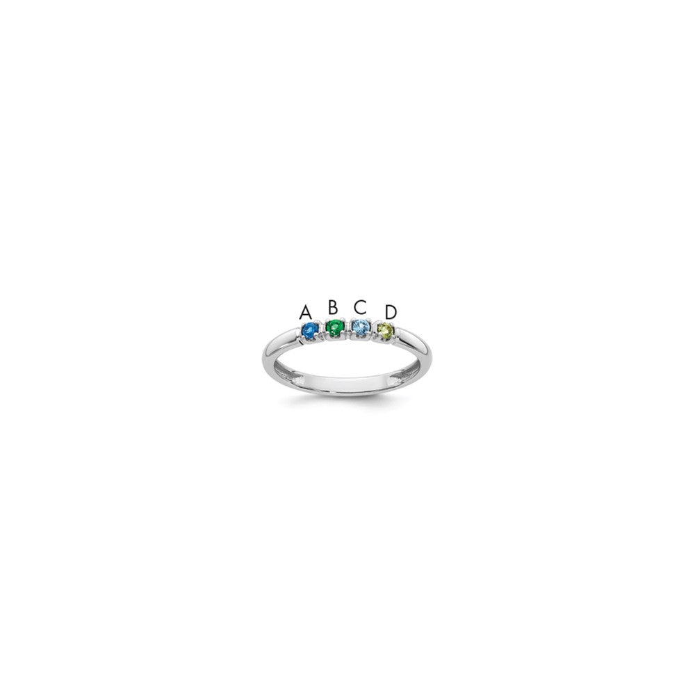 14k White Gold Mother's Ring Mounting