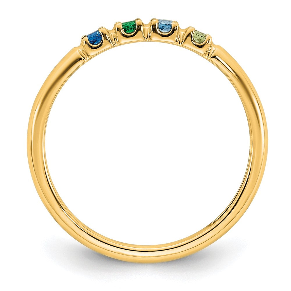 14k Yellow Gold 4 Synthetic Birthstone Mother's Ring