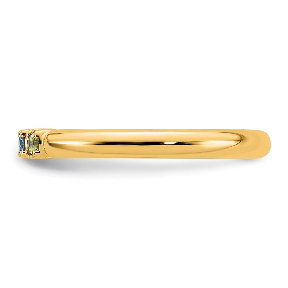 14k Yellow Gold 4 Synthetic Birthstone Mother's Ring