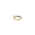 14k Yellow Gold 7 Synthetic Birthstone Mother's Ring