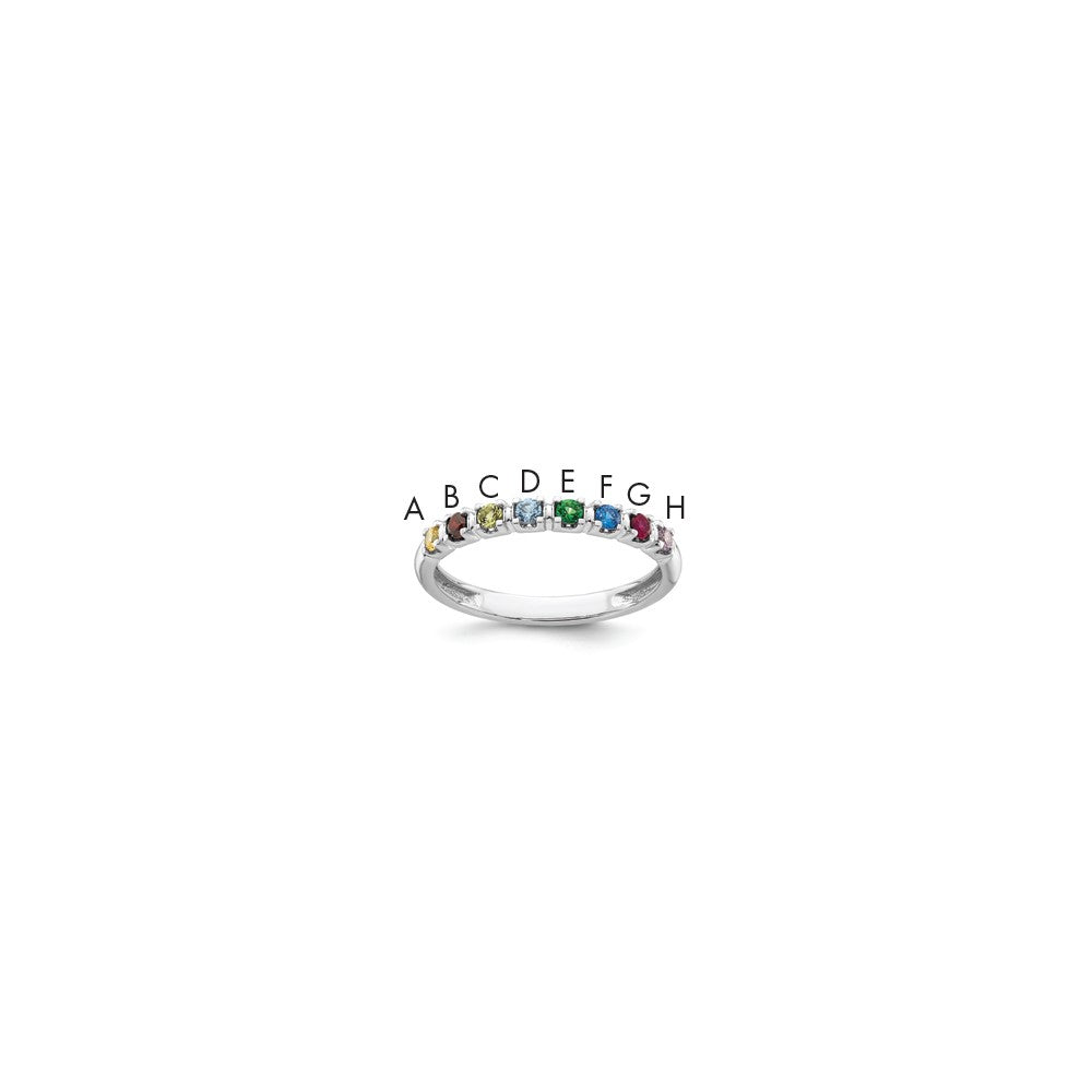 14k White Gold Synthetic 8 Birthstone Mother's Ring