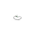 14k White Gold 1 Synthetic Birthstone with Diamond Mother's Ring