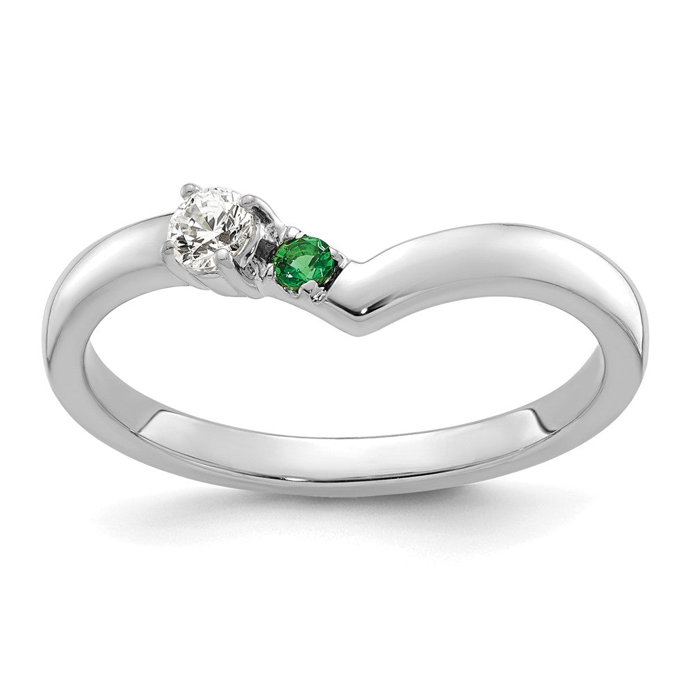 14k WG 1 Birthstone with Diamond Mother's Mounting