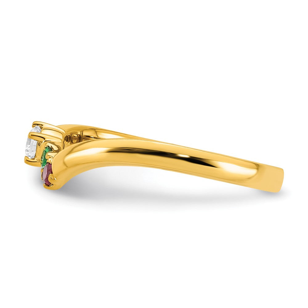 14k 2 Birthstone with Diamond Mother's Ring Mounting