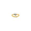 14k 3 Genuine Birthstone with Diamond Mother's Ring