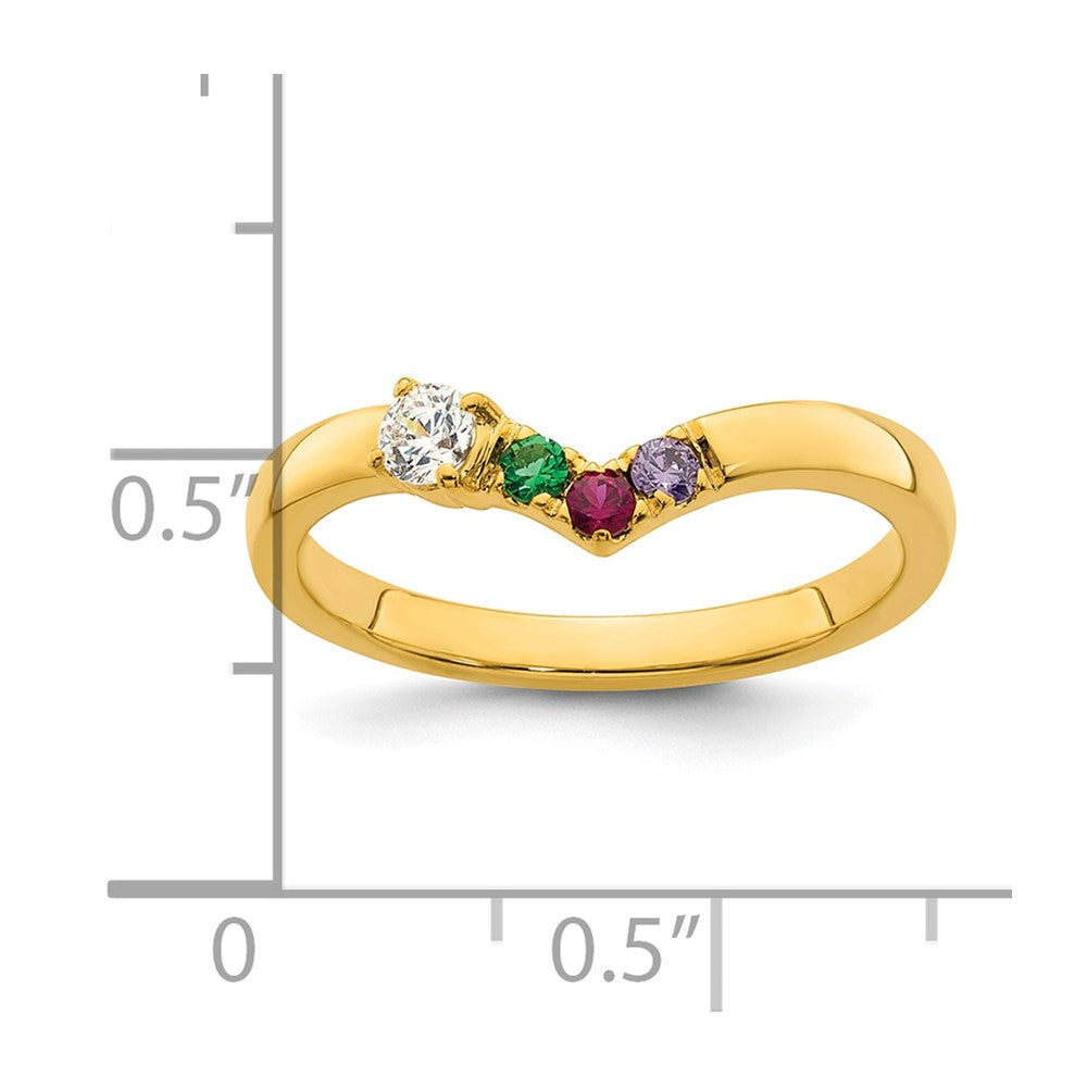 14k 3 Birthstone with Diamond Mother's Ring Mounting