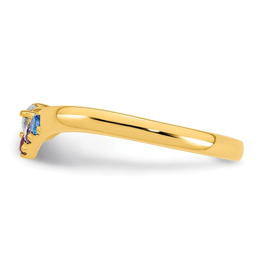 14k 4 Birthstone with Diamond Mother's Ring Mounting