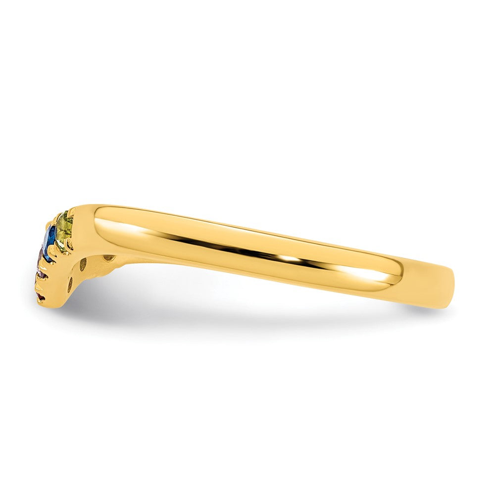 14k 5 Birthstone with Diamond Mother's Ring Mounting