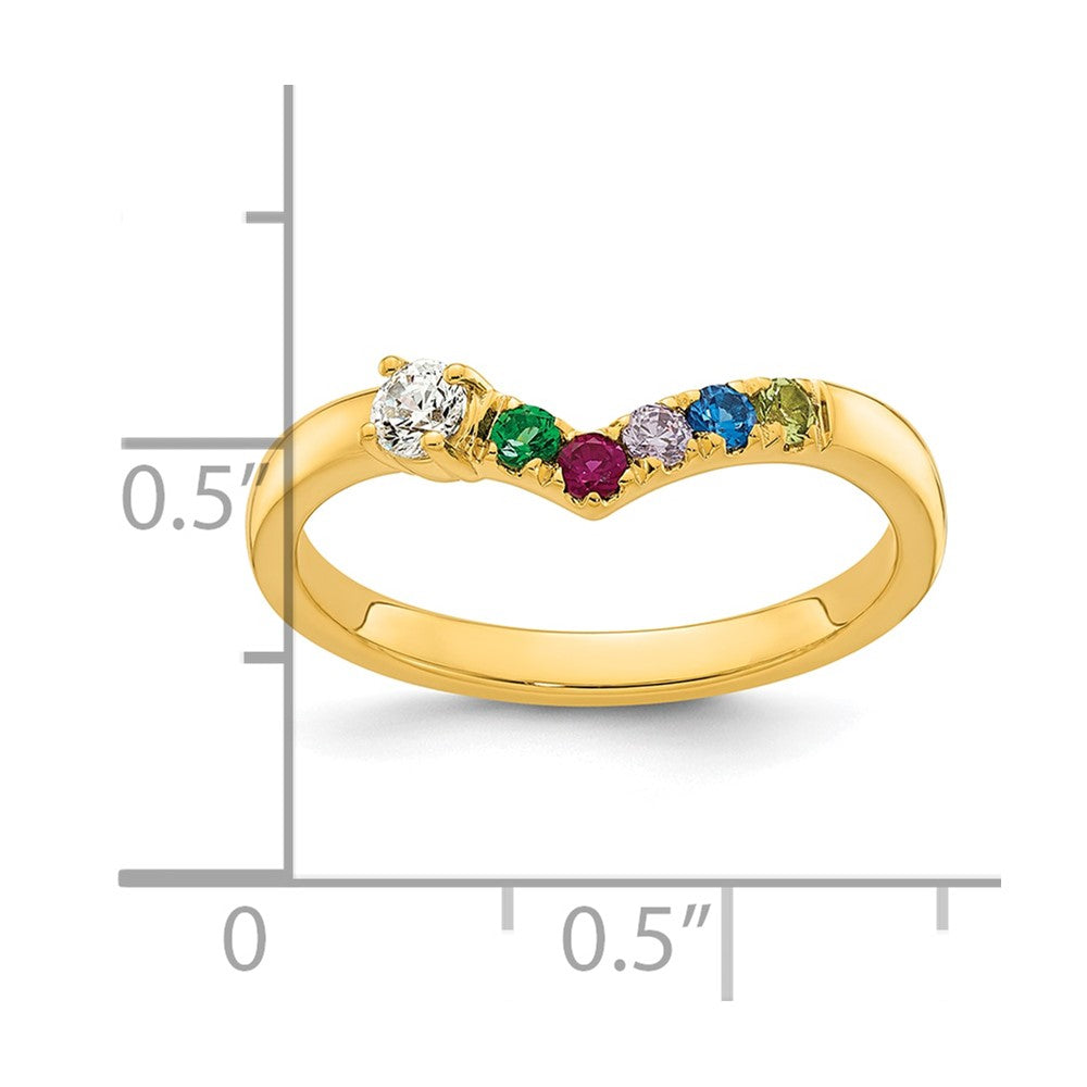 14k 5 Birthstone with Diamond Mother's Ring Mounting