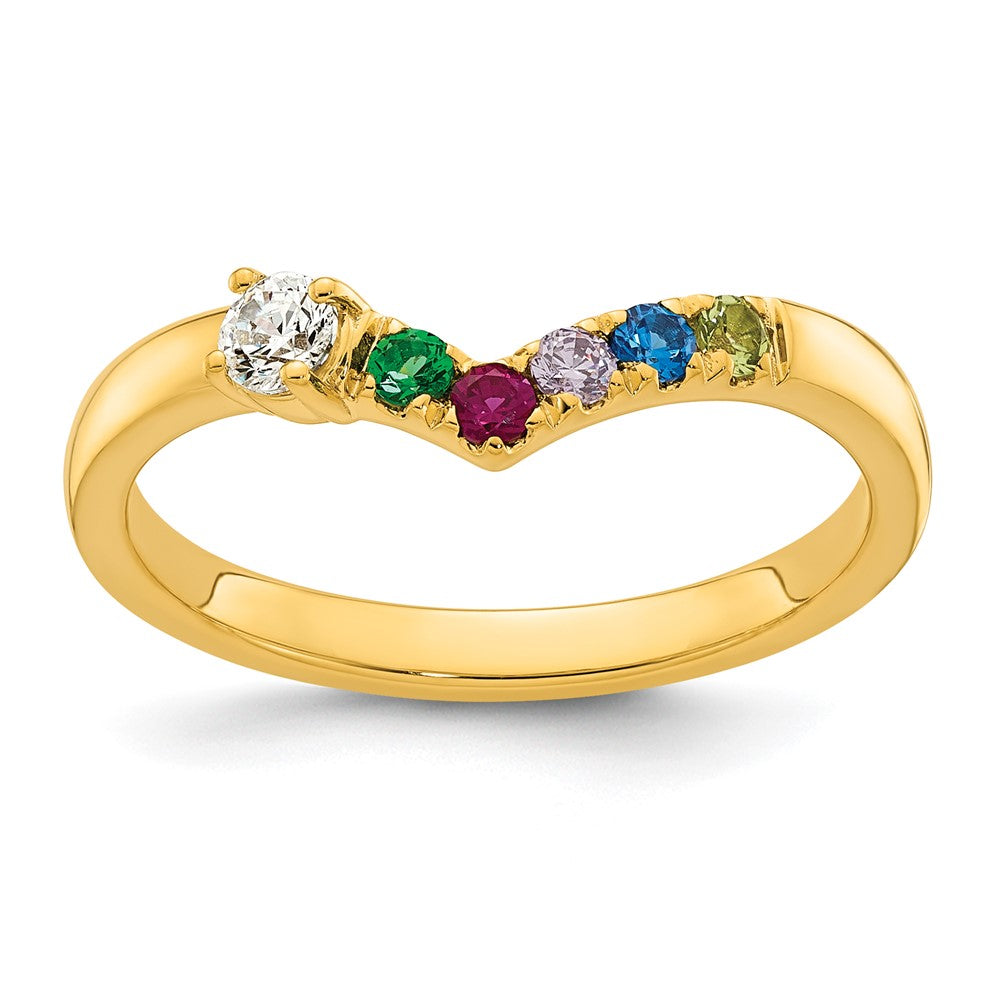 14k 5 Birthstone with Diamond Mother's Ring Mounting