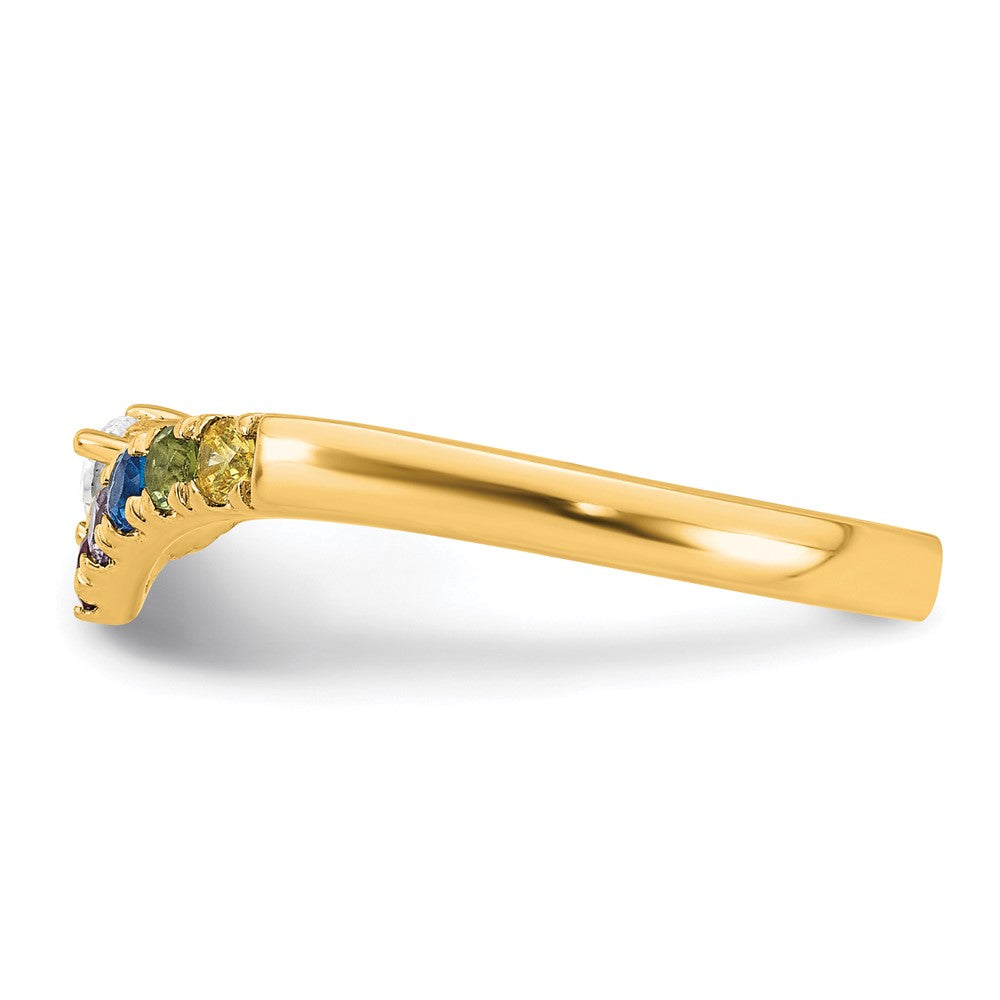 14k 6 Birthstone with Diamond Mother's Ring Mounting