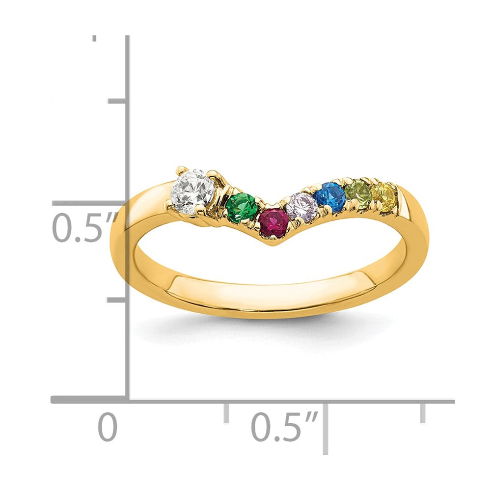 14k 6 Birthstone with Diamond Mother's Ring Mounting
