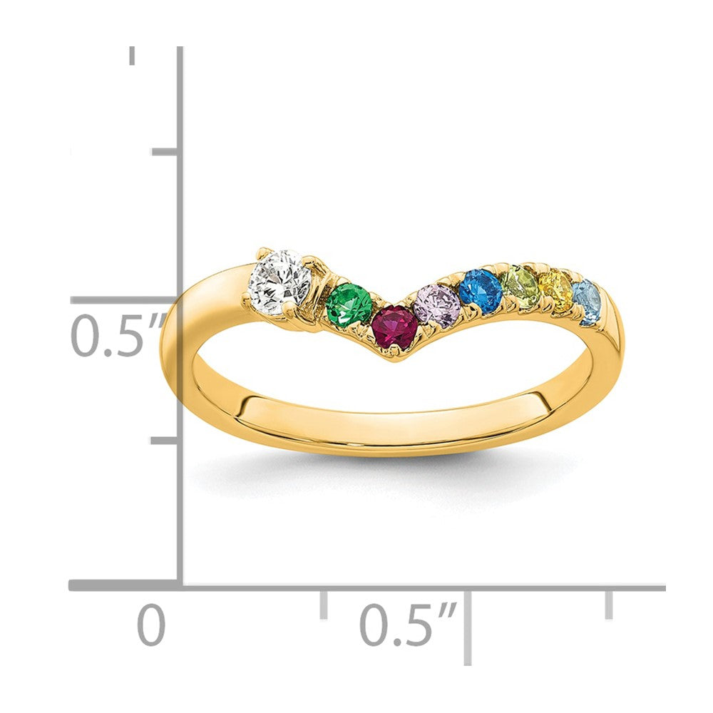 14k 7 Genuine Birthstone with Diamond Mother's Ring