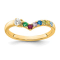 14k 7 Synthetic Birthstone with Diamond Mother's Ring