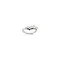 14k White Gold 8 Synthetic Birthstone with Diamond Mother's Ring
