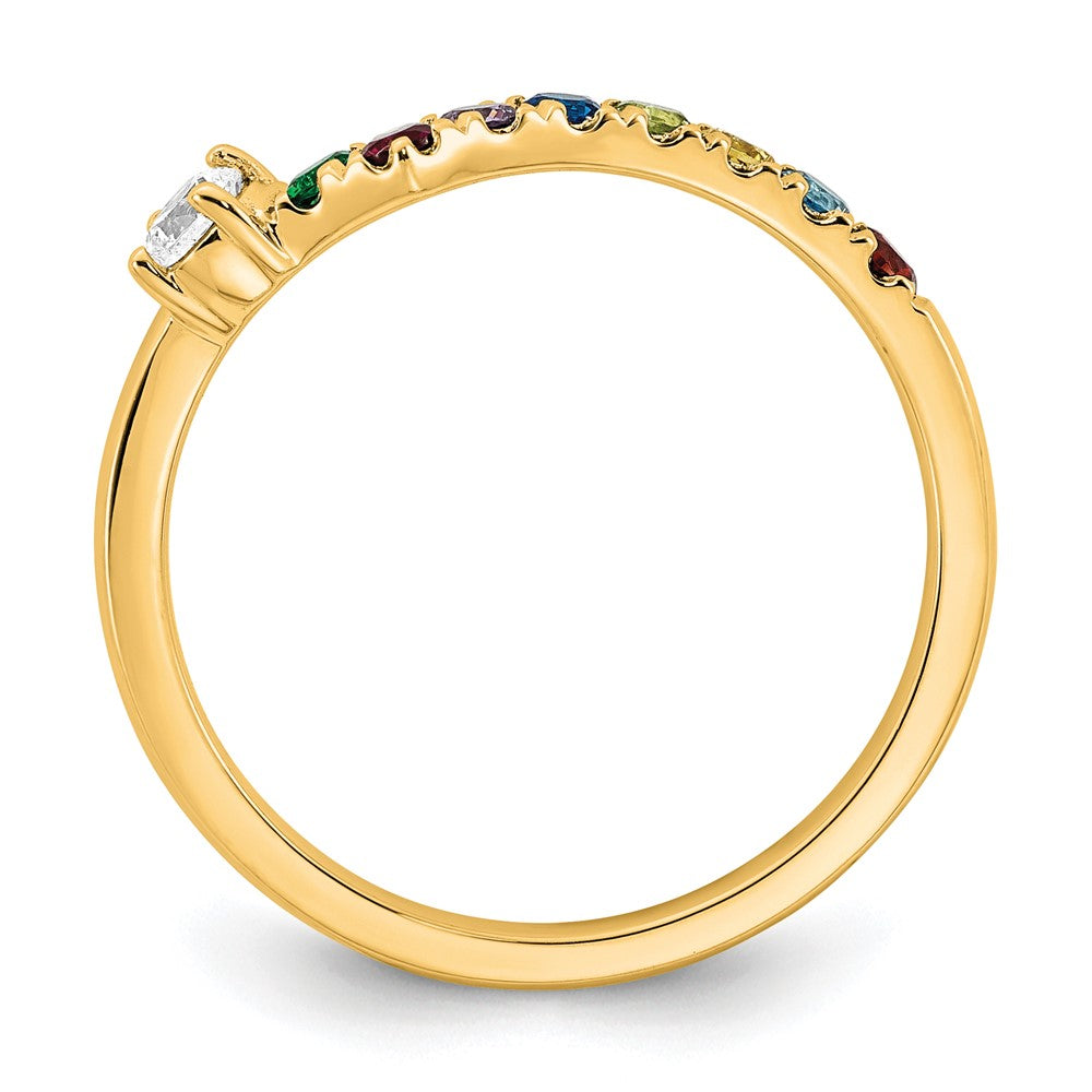 14k 8 Birthstone with Diamond Mother's Ring Mounting