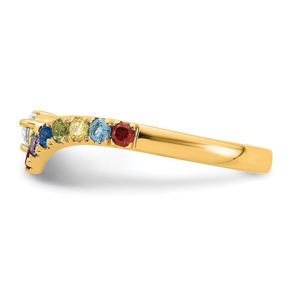 14k 8 Birthstone with Diamond Mother's Ring Mounting