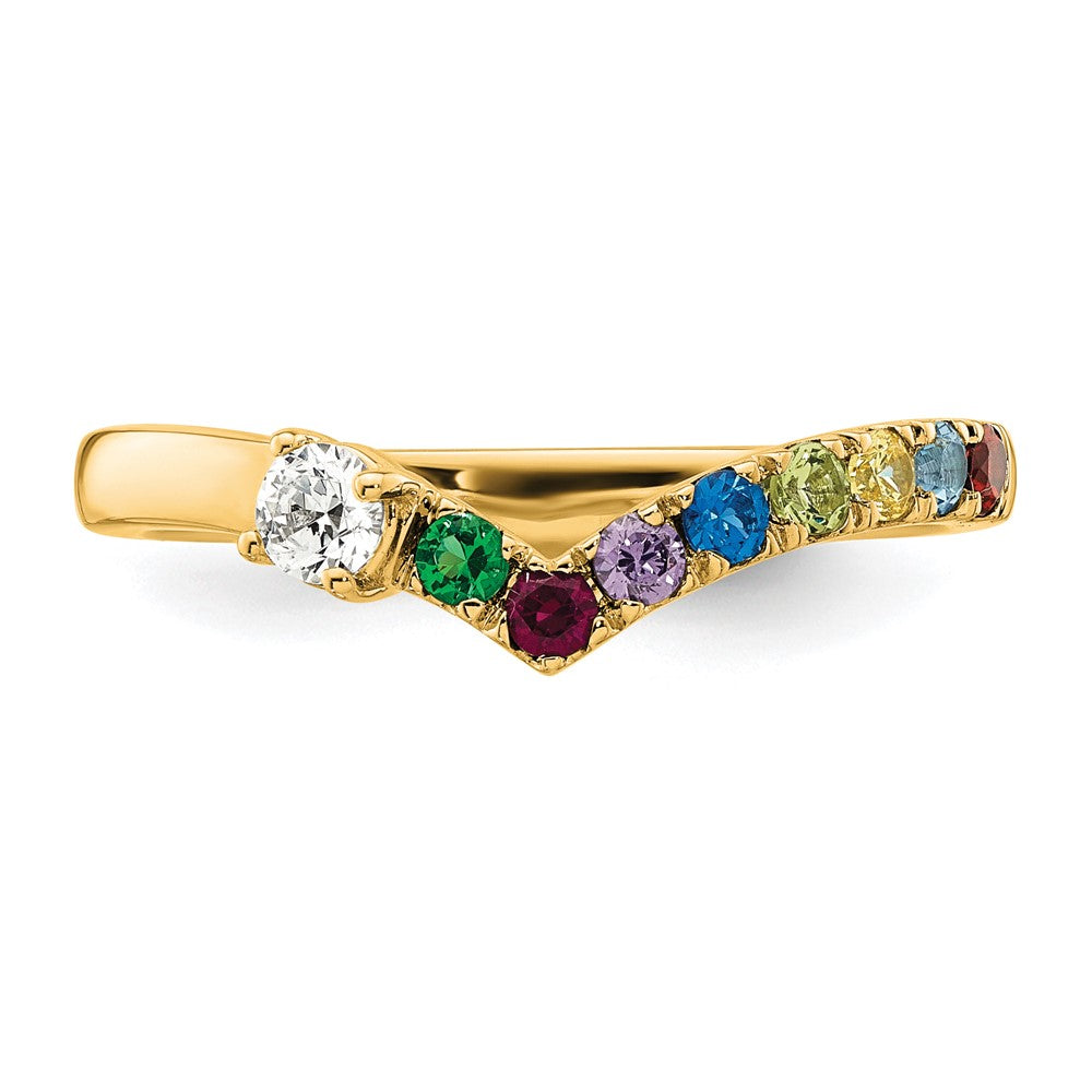 14k 8 Birthstone with Diamond Mother's Ring Mounting