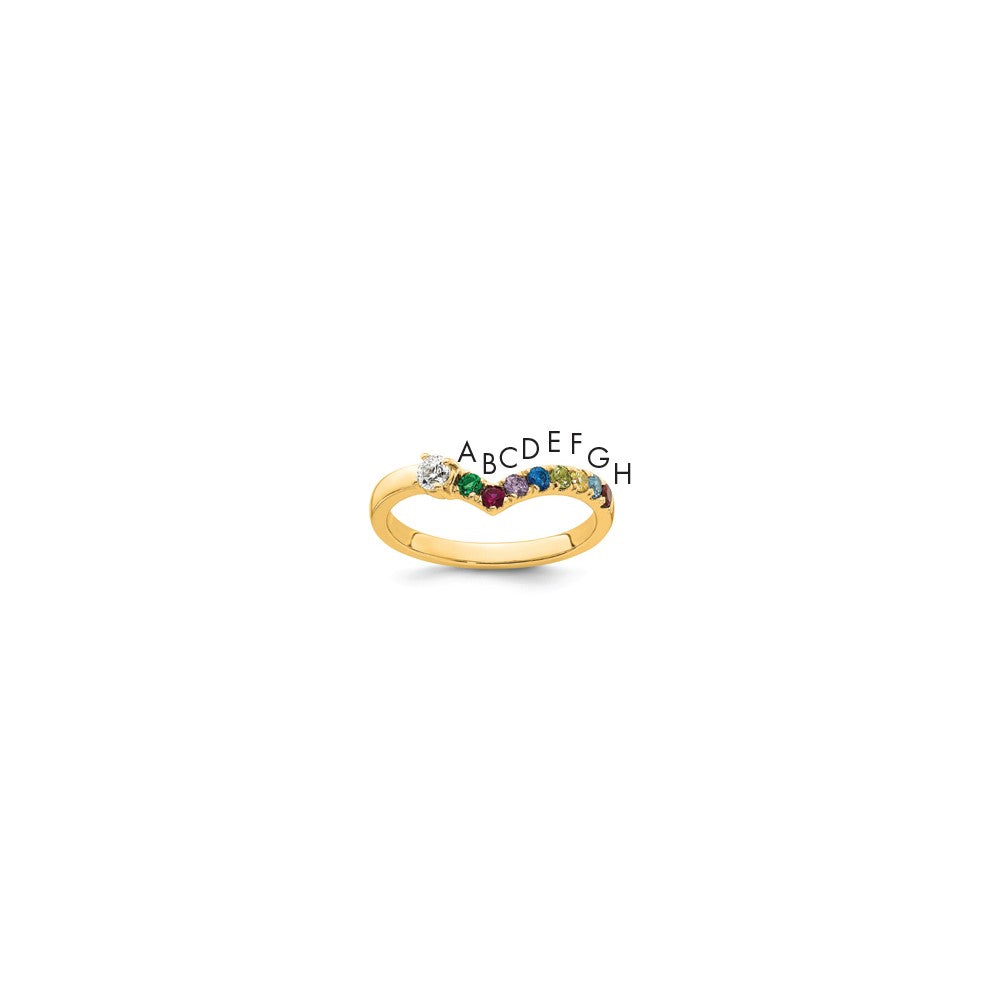 14k 8 Birthstone with Diamond Mother's Ring Mounting