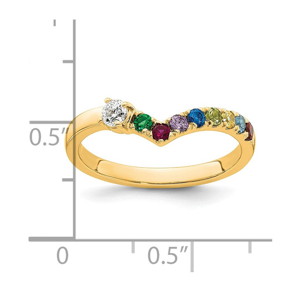 14k 8 Synthetic Birthstone with Diamond Mother's Ring
