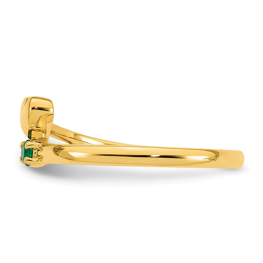 14k Heart with 1 Genuine Birthstone Mother's Ring