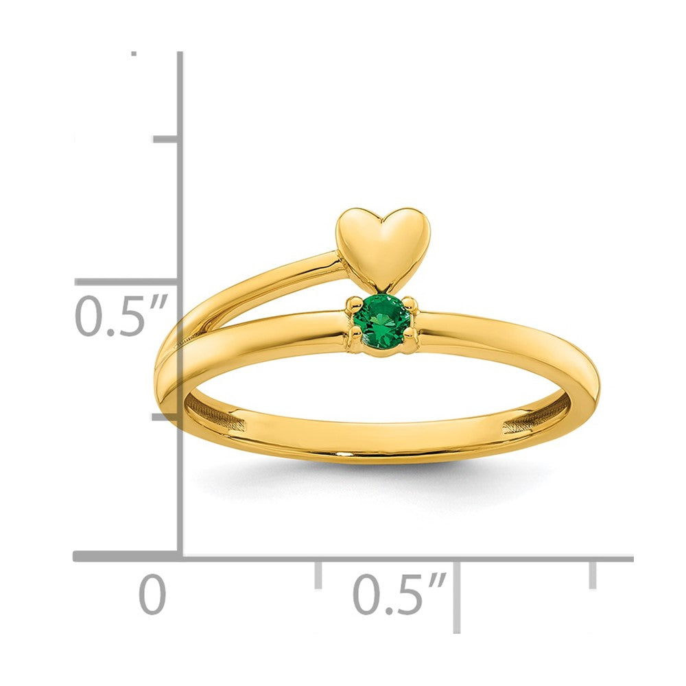 14k Heart with 1 Birthstone Mother's Ring Mounting