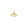 14k Heart with 2 Genuine Birthstone Mother's Ring