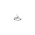14k White Gold Heart with 3 Synthetic Birthstone Mother's Ring