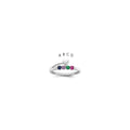 14k White Gold Heart with 4 Birthstone Mother's Ring Mounting