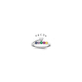 14k White Gold Heart with 5 Birthstone Mother's Ring Mounting