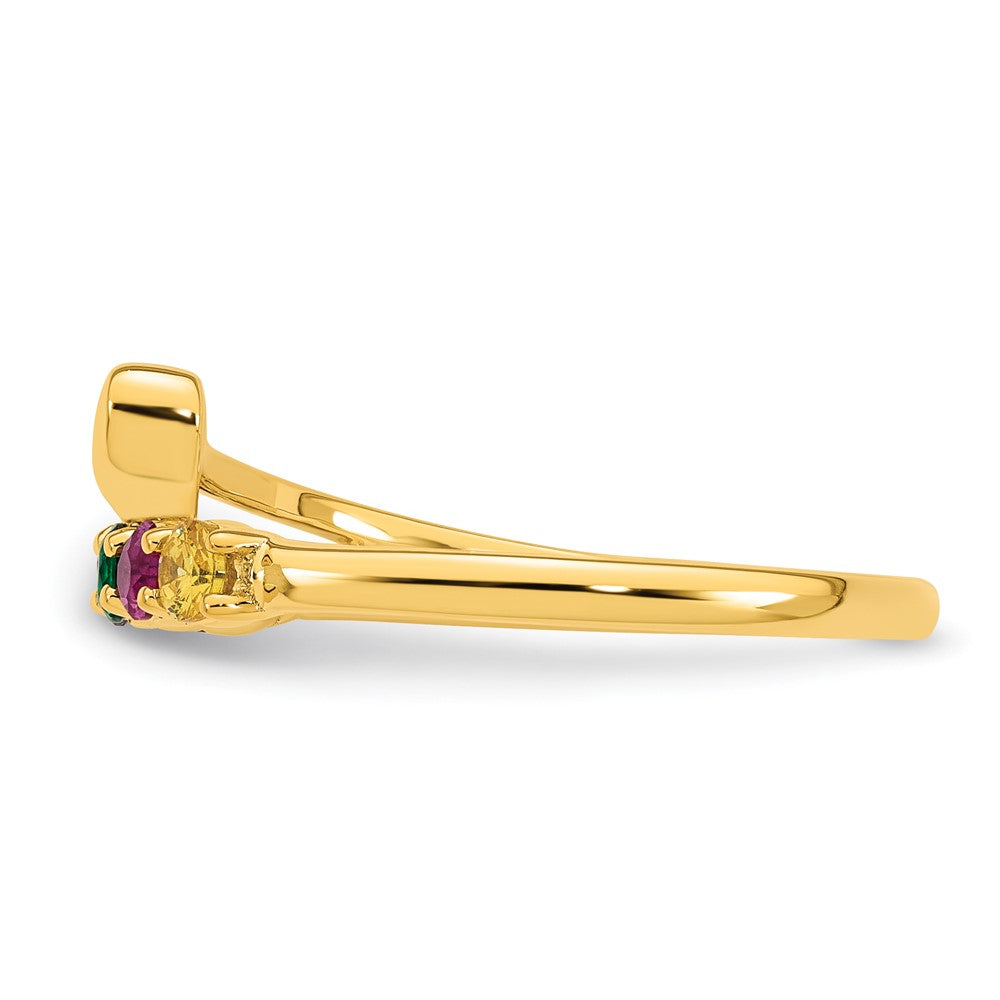 14k Heart with 6 Synthetic Birthstone Mother's Ring