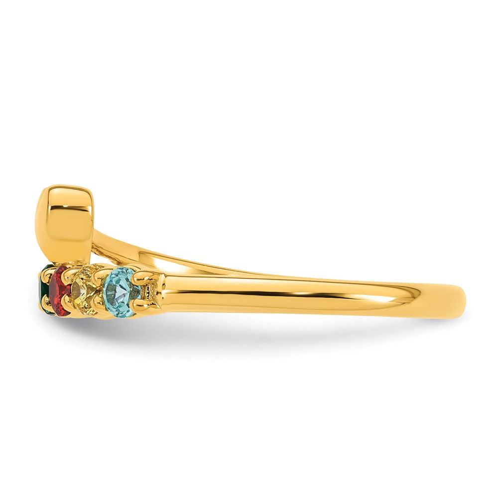 14k Heart with 7 Birthstone Mother's Ring Mounting