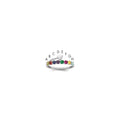 14k White Gold Heart with 8 Genuine Birthstone Mother's Ring