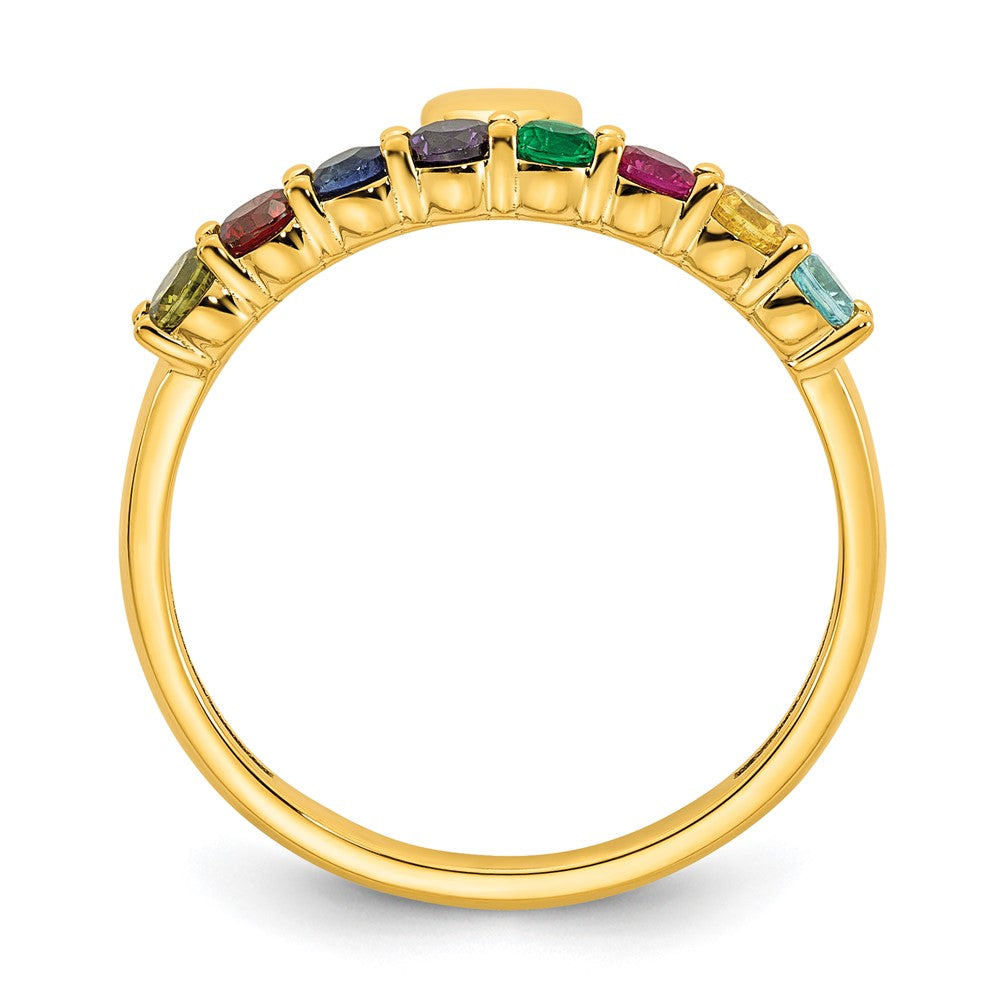 14k Heart with 8 Synthetic Birthstone Mother's Ring