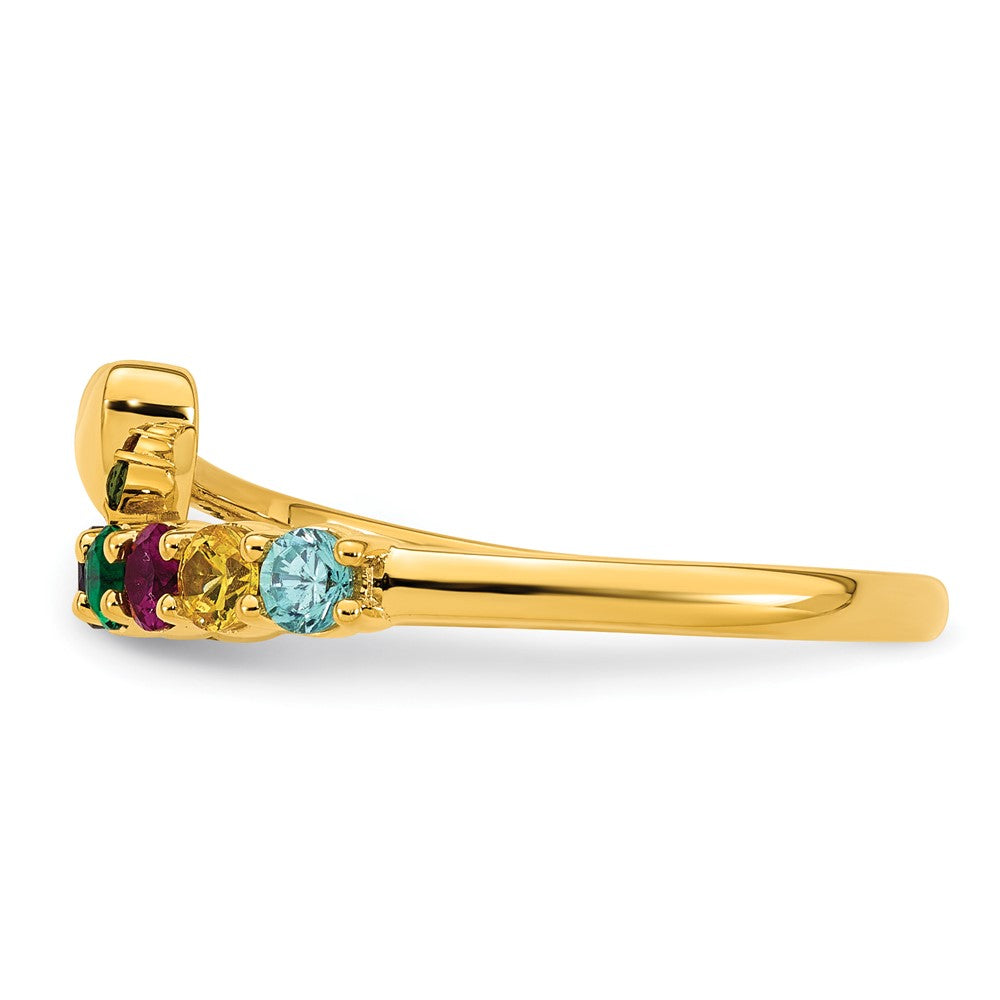 14k Heart with 8 Birthstone Mother's Ring Mounting