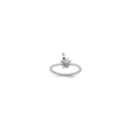 14k WG 1 Birthstone Flower w/ Diamond Mother's Ring Mounting