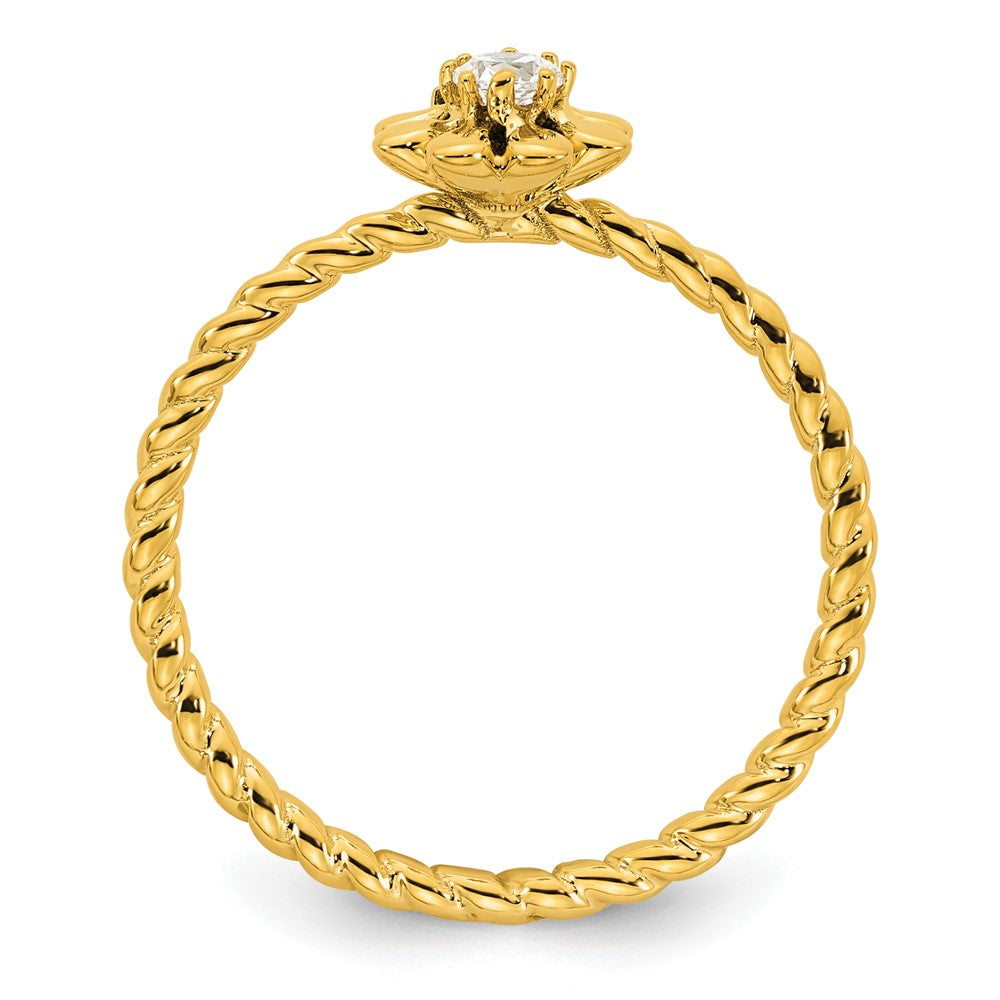 14k 1 Birthstone Flower with Diamond Mother's Ring Mounting