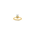 14k 2 Birthstone Flower with Diamond Mother's Ring Mounting