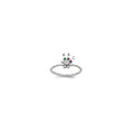 14k WG 3 Birthstone Flower w/ Diamond Mother's Ring Mounting