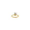 14k 3 Birthstone Flower with Diamond Mother's Ring Mounting