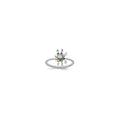 14k WG 6 Birthstone Flower w/ Diamond Mother's Ring Mounting