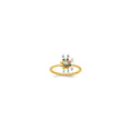 14k 6 Birthstone Flower with Diamond Mother's Ring Mounting