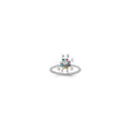 14k WG 7 Birthstone Flower w/ Diamond Mother's Ring Mounting